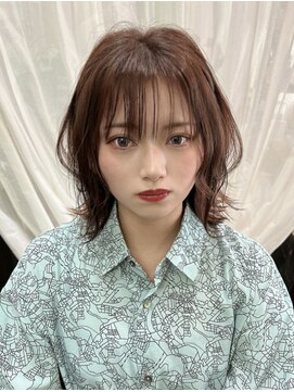 ヘアカフェ コトノハ(hair cafe Kotonoha) 【コトノハ】フェイスレイヤーおくれ毛シースルーバングくびれ