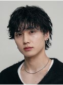 渋谷メンズマッシュウルフカット緩めシャドウパーマルーズパーマ