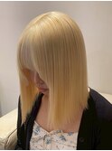 16036ブリーチ＆ダブルカラー金髪ホワイトブロンドレイヤー