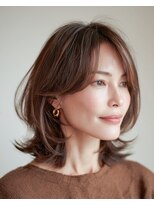 ルカ(Lucas)&nbsp;大人くびれロングボブ/ハイライト/白髪ぼかし＃40代＃50代＃60代