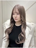 ミルクティーカラーシールエクステ長さだし