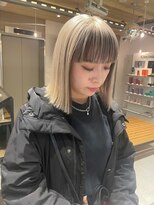 オシロ 岡山倉敷店(OSHIRO)&nbsp;フェイスフレーミング前髪インナーカラーミルクティーベージュ