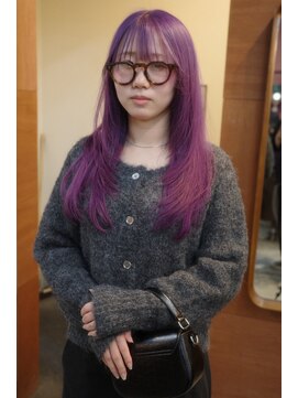 チャプター 問屋町(chapter) 髪質改善顔まわりレイヤーカットワインレッドダブルカラー韓国