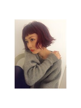 チクロヘアー(Ticro hair) ticro大石　レッドラベンダーボブ