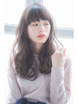 ミエルヘアーブラン(miel hair blanc) mixパーマスタイルセミロングスタイル【miel hair blanc】