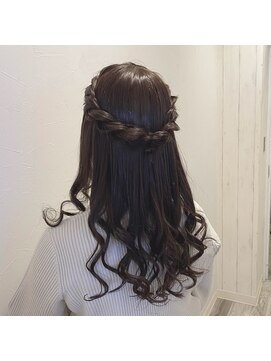 ヘアセット アリエス 新宿駅前店(aries) ロープ編みハーフアップ