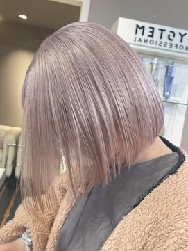 ベレーザ 渋谷(BELEZA) ba86ハイトーンバレイヤージュ金髪ボブロブヘア小顔Aラインボブ