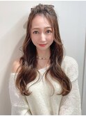 韓国ヘア♪大きなくびれが可愛いロングヘア×簡単前髪アレンジ