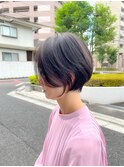 lond惇平　大人ガーリーショートグレージュカラープリカール