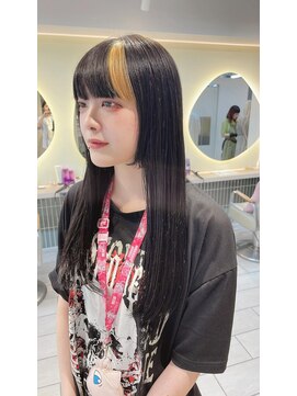 テトラ バイ ネオリーブ 横浜西口店(tetra by neolive) 横浜★前髪金メッシュ　ブリーチ　レイヤー　姫カット