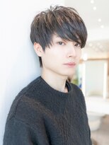 メゾンバイハバナ(maison by HAVANA)&nbsp;メンズ波巻きアッシュブラックツーブロックマッシュ