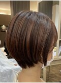 イメチェン/ハッシュカット/似合わせカット/レッドブラウン