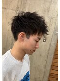 メンズカットツイストスパイラルパーマツーブロック