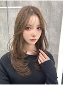似合わせレイヤーカット ベージュ 縮毛矯正 ストレート