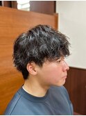 波巻き/メンズパーマ/束感ショート/ツーブロックマッシュ/理容室