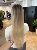 white beige balayage