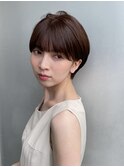 前髪あり耳掛け丸みボブコンパクトショート20代30代40代50代