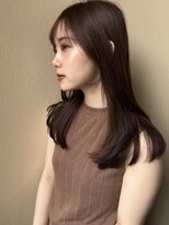 フリー(Free)&nbsp;顔まわりナチュラルレイヤー暗めカラーグランマッシュ