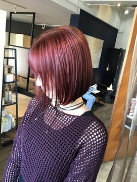 オルシェット(olchette) ボブ×ワインレッドカラー