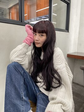 ニコ トウキョウ 渋谷(nico TOKYO) ダブルカラーチェリーレッドピンクブラウン韓国レイヤーロング