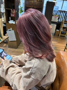 ハッシュカット×ラベンダーピンク