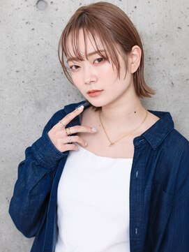 ニューヨークニューヨーク 守口店(NYNY) 透け感バング×ウルフボブ・ミルクティーベージュ