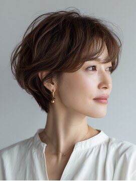 ビフィーノ リルネ(Bifino Rilune) クラゲヘアー/小顔/ココアベージュ/オリーブグレー/川西