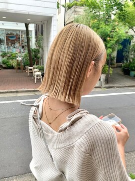 セイドット リー(Say. Ree) Say.外ハネボブブリーチハイトーンアッシュブロンド表参道青山
