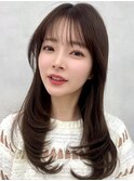 三鷹レイヤーカット韓国ダブルカラー顔周り前髪カットボブ