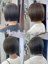 ロンドシエル 横浜(Lond ciel)&nbsp;イメチェン外ハネボブ美髪ワイドバングミディアムレイヤーカット