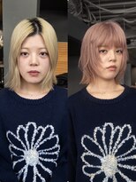 ニーィ バイ カータ(Niii by CARTA)&nbsp;顔周りレイヤーボブ×ピンクベージュ