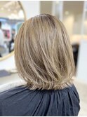 レイヤーボブシャギーウルフミルクブラウン小顔◎20代～50代