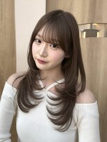 ウェイズトウキョウ 新宿店(Ways TOKYO)&nbsp;前髪ありミディアムレイヤーカット顔まわり透明感カラーベージュ