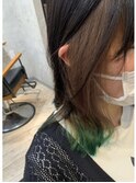 ペールベージュセクションカラーグラデーションカラー外ハネボブ