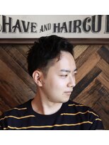 バーバーショップ スバル(BARBERSHOP SUBARU)&nbsp;＜理容室＞＜バーバー＞黒髪ツーブロックショートアップバング