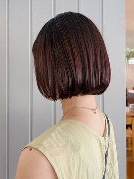 アンド アノン(and anon) ミニボブ 切りっぱなしボブ ココアベージュ 小顔 20代30代 艶髪