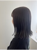 ブリーチなし　アッシュグレーカラーボブ
