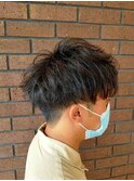 メンズマッシュショートツーブロックパーマ
