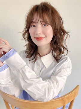 アンアミ キチジョウジ(Un ami Kichijoji) 【unami】ゆるっとふわっとパーマ×ミディアムヘア　澤田杏奈