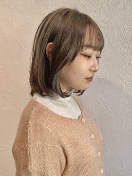 レクタ(recta) 大人30代40代白髪ぼかしアッシュベージュ韓国ボブ