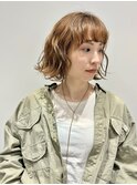 ベージュボブパーマ