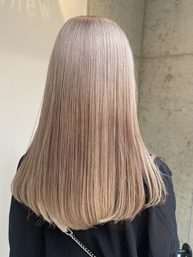 キャンバスアニュー 川崎(canvas anew.) ロング ホワイトベージュ ／ダブルカラー／ハイトーン