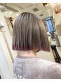 【factory5 かもい】ベージュ×裾カラーピンク.