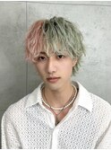 熊本メンズカラー ハイトーンカラー センターパート MEN'S HAIR