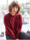 似合わせ大人ガーリーダークアッシュミディアムレイヤーカット