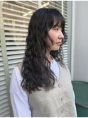 ロング/黒髪/暗髪/ロブ/スパイラル/大人/トリートメント