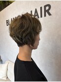 大人くびれショート×オリーブベージュ