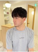 ニュアンスパーマメンズマッシュツーブロック短髪メンズ