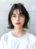 外ハネボブハッシュカット20代30代40代50代ミディアムボブ