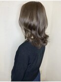 【Luccica】30代40代ウルフベージュネイビーシースルーバング
